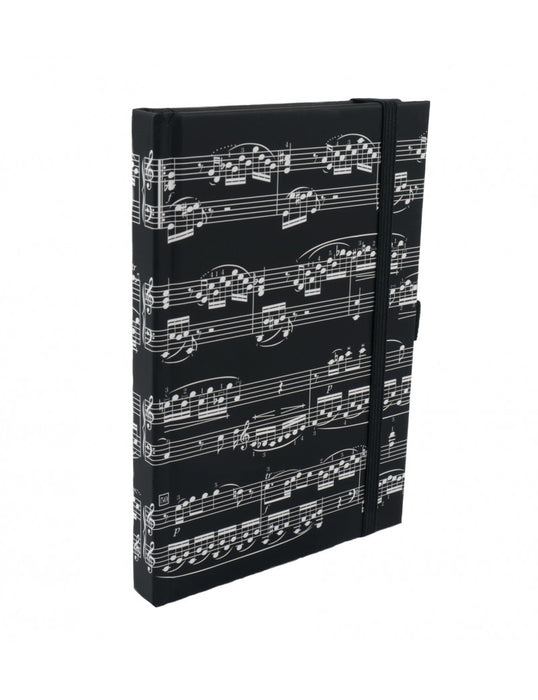 A5 Notebook Black with White Manuscript
