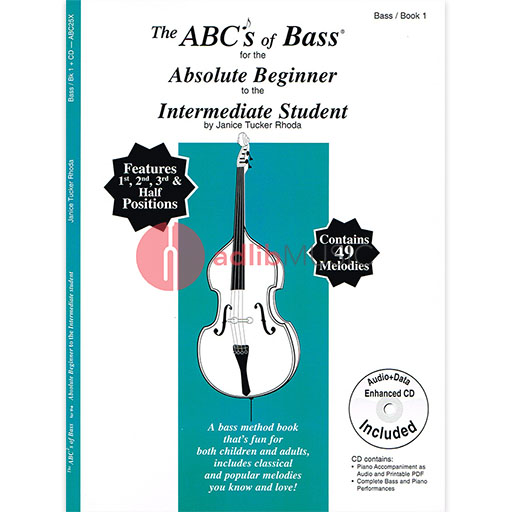 The ABC's of Bass for the Absolute Beginner to the Intermediate Student Book 1 - Double Bass/MP3 & PDF Download by Tucker Rhoda Fischer ABC25X