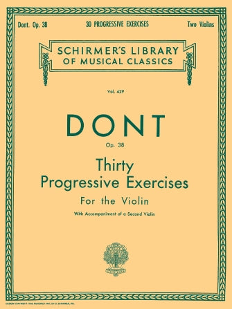 Dont - 30 Progressive Exercise Op38 - Violin Duet Schirmer 50254880