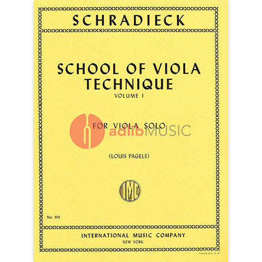 Schradieck - School of Viola Technique Volume 1 - Viola Solo IMC IMC1101