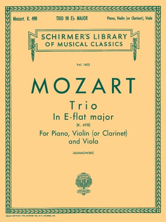 Mozart - Trio #7 K498 - Violin or Clarinet/Viola/Piano Schirmer 50258990