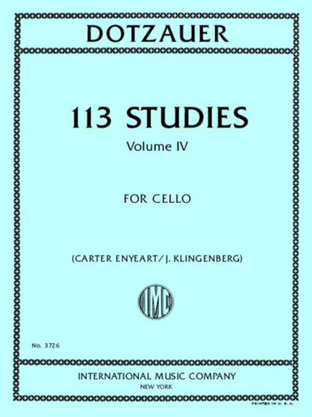 Dotzauer - 113 Studies Volume 4 - Cello Solo edited by Enyeart IMC IMC3726