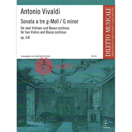 Vivaldi - Sonata for 3 in Gmin Op5/6 - 2 Violins/Basso Continuo Doblinger DM418