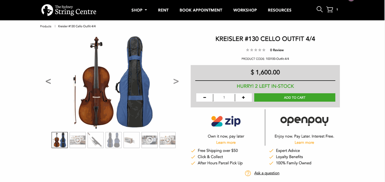 Buying a Cello on our site — The Sydney String Centre