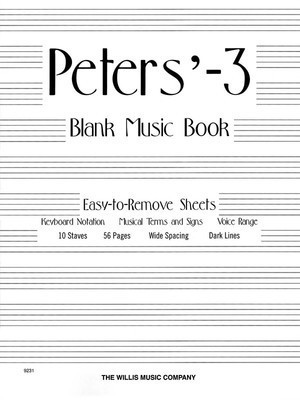 Peters' -3 Blank Music Book (White) - Willis Music