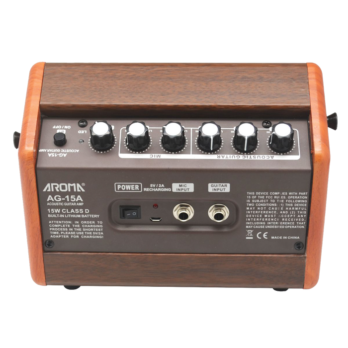 Aroma AG-15A 15W Acoustic Guitar Rechargeable Amplifier