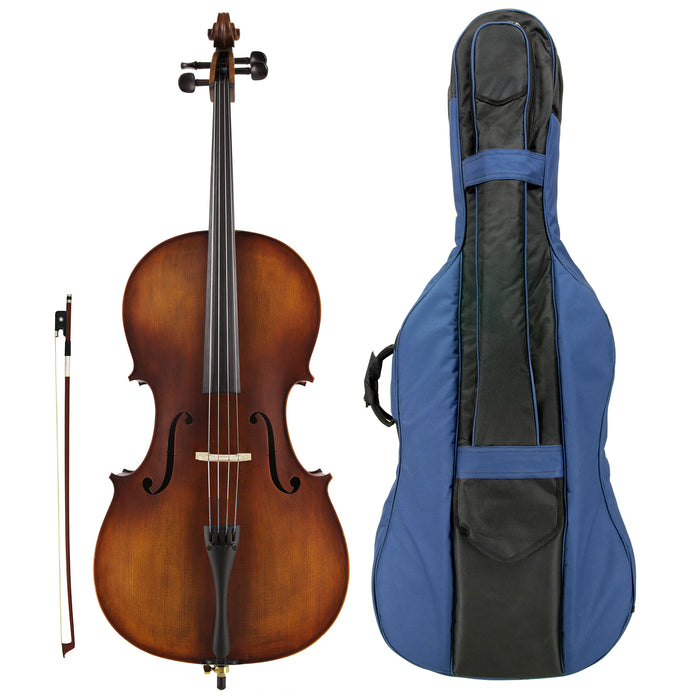 Kreisler #130 Beginner Cello Outfit 4/4 with Combination Larsen/Larsen Aurora Strings