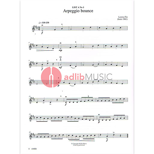 AMEB Violin Series 8 Preliminary Grade - Violin/Piano Accompaniment AMEB 1202067239