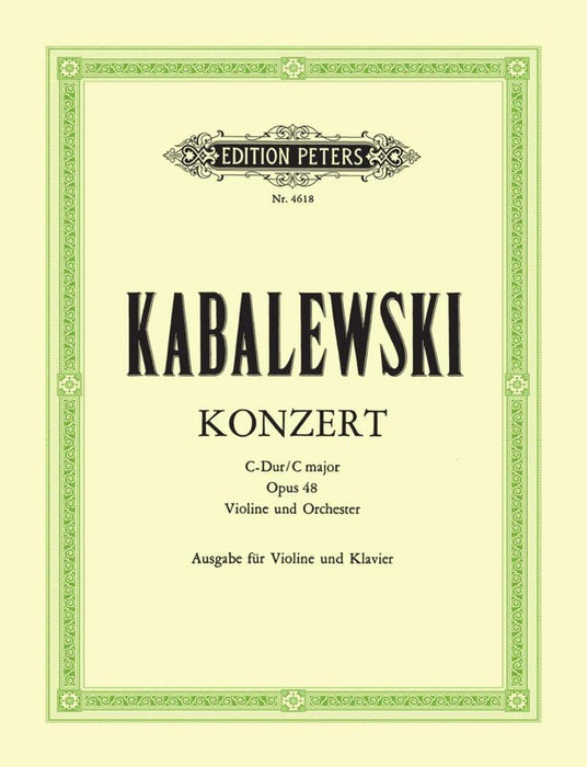 Kabalevsky - Concerto Op48 in Cmaj - Violin/Piano Accompaniment Peters Reprinting P4618