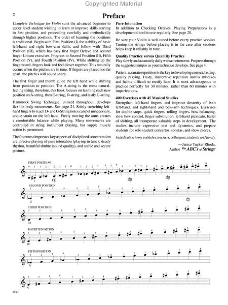 Complete Technique for the Violin Bk 1