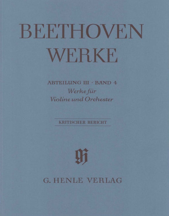 Beethoven - Works for Violin & Orchestra - Full Score Henle HN4103