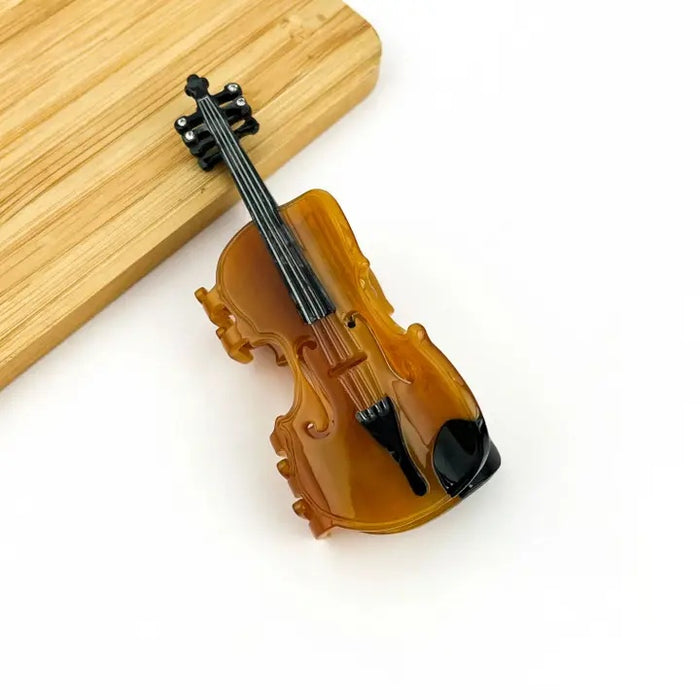 Hair Claw Violin Small Caramel Colour