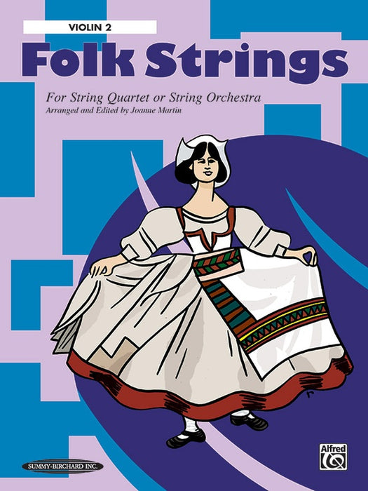 Folk Strings for String Quartet or String Orchestra - Violin 2 Part arranged by Martin Summy Birchard 14760X