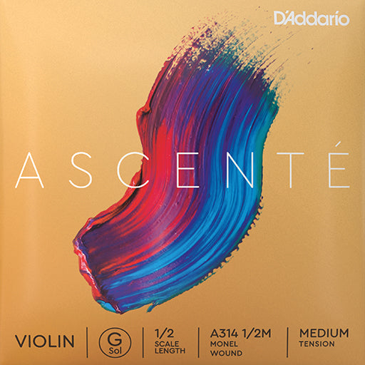 D’Addario Ascente Violin G String Medium 1/2