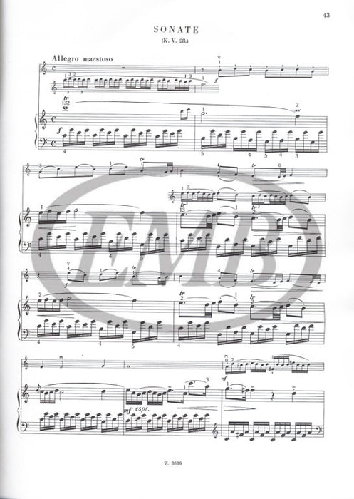 Mozart - Early Sonatas Volume 2 - Violin/Piano Accompaniment EMB Z3636