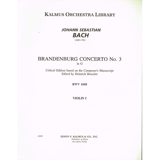 Bach - Brandenburg Concerto #3 in Gmaj - String Orchestra Parts Kalmus A315502