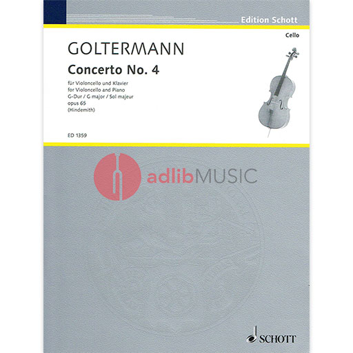 Goltermann - Concerto #4 in Gmaj Op65 - Cello/Piano Accompaniment Schott ED1359