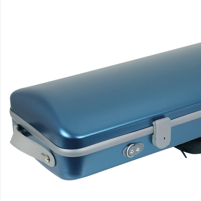 JML Polycarbonate 2.4 Oblong Violin Case Metallic Blue 4/4