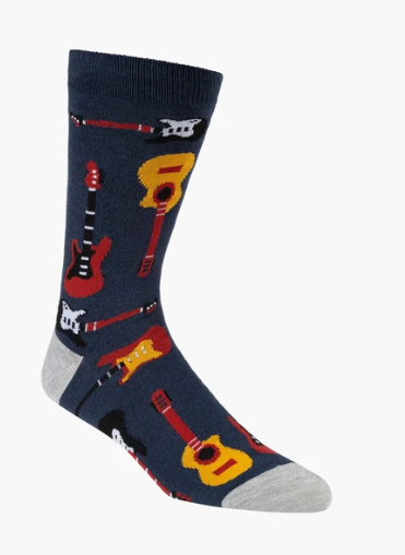 Bamboozld Mens Navy Electric Guitar Socks Black Size 7-11