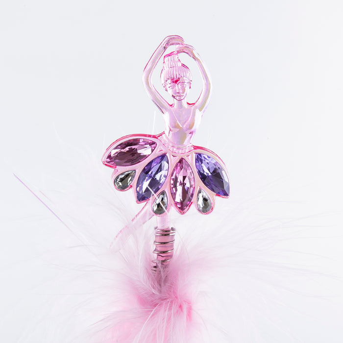 Fluffy Pen Pink Ballerina with Jewels
