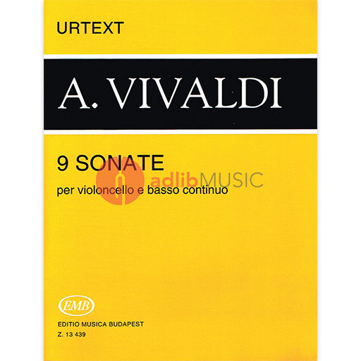 Vivaldi - 9 Sonatas - Cello/Piano Accompaniment EMB Z13439