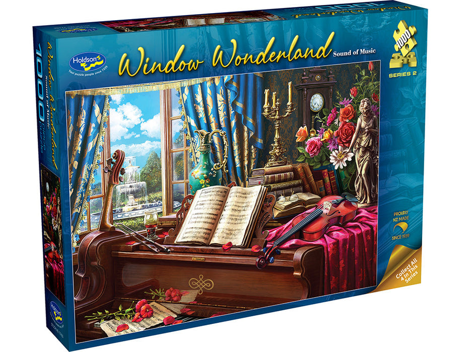 Holdson Grand Piano and Cello Music 1000 Piece Puzzle 'Window Wonderland Sound of Music'