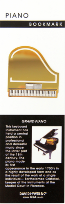 Gold Piano Metal Bookmark
