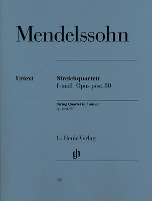 String Quartet F Min Op. Posth 80 - Felix Bartholdy Mendelssohn - Viola|Cello|Violin G. Henle Verlag String Quartet Parts