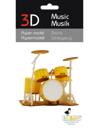 3D Paper Model Drum Set