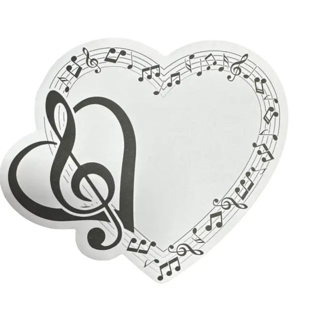 Post-It Note Pad Heart with a Large Treble Clef