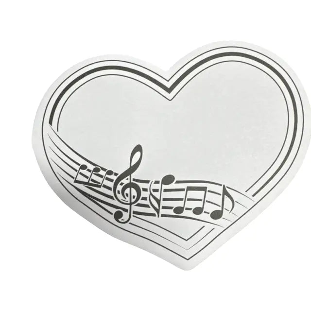Post-It Note Pad Heart with a Small Treble clef
