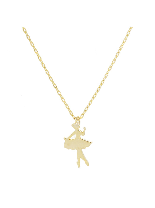 Gold Plated Ballerina Pendant and Chain