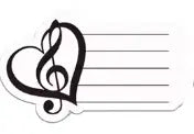 Post-It Pad Heart with a Treble Clef