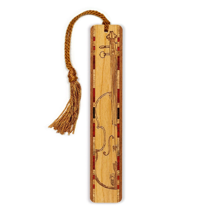 Handmade Engraved Wooden Violin Bookmark