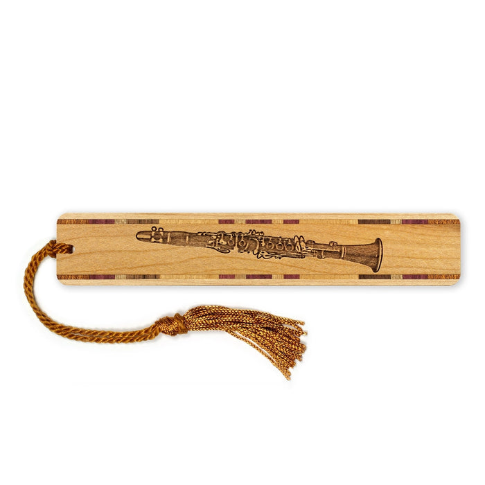 Handmade Engraved Wooden Clarinet Bookmark