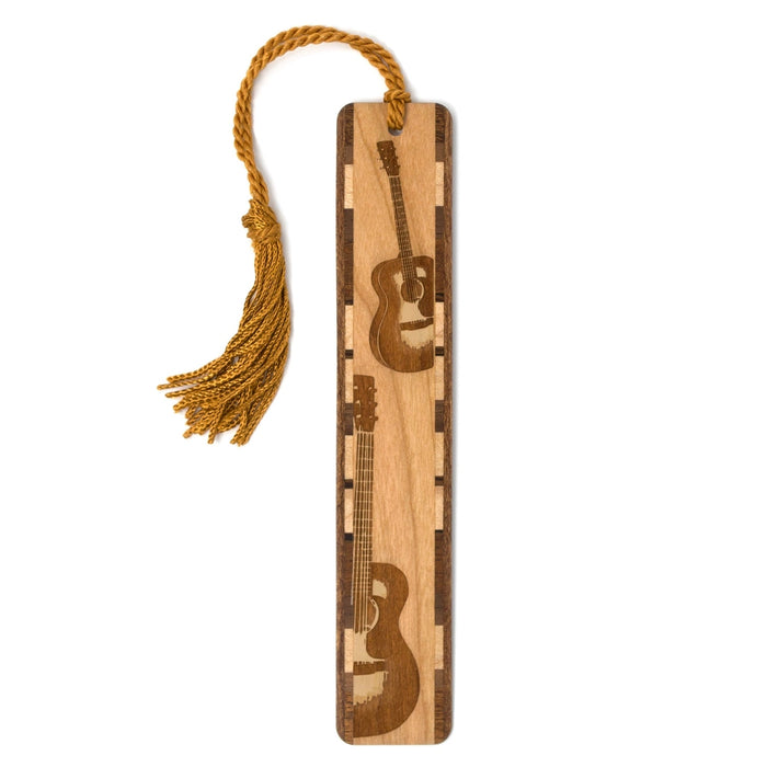 Handmade Engraved Wooden Acoustic Guitar Bookmark