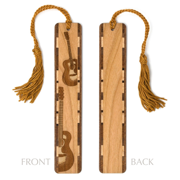Handmade Engraved Wooden Acoustic Guitar Bookmark