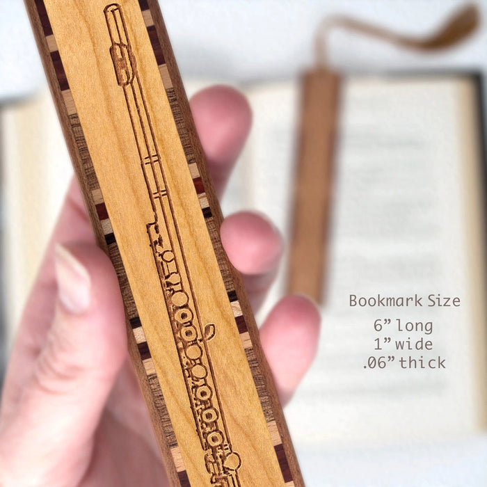Handmade Engraved Wooden Flute Bookmark