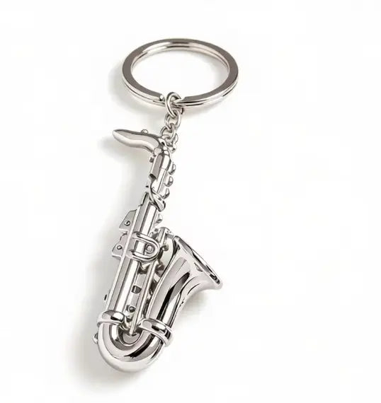 Silver Saxophone Keyring