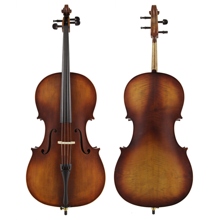 Kreisler #130 Beginner Cello Outfit with Larsen Aurora Strings and Pod Case 1/4 Quarter Size