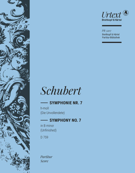 Schubert - Unfinished Symphony - Full Orchestra Score Breitkopf PB5207