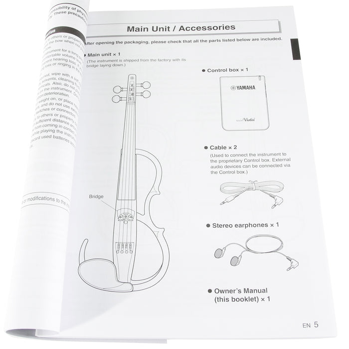 Yamaha YSV104RD Silent Violin - SRT Powered System, Passionate Red, 4/4 (Includes Earphones, Control Box & 2 x Cables).