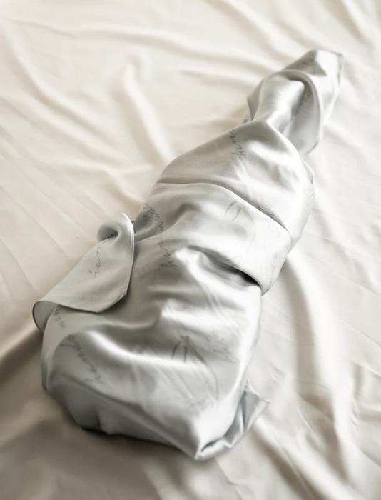 Silk Instrument Wrap - Leatherwood, Mulberry Silk, Light Grey