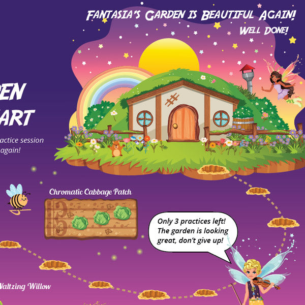 Fairy Garden A3 Music Practice Chart by Musically Gifted