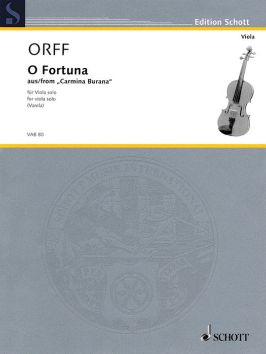 O Fortuna From Carmina Burana Viola Solo -