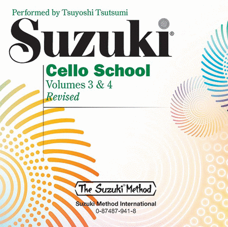 Suzuki Cello School Volumes 3-4 - CD Recording (Recorded by Tsuyoshi Tsutsumi) International Edition Summy Birchard 0941
