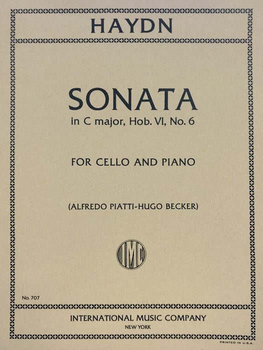 Sonata in C major Hob VI:6 - for Cello and Piano - Joseph Haydn - Cello IMC