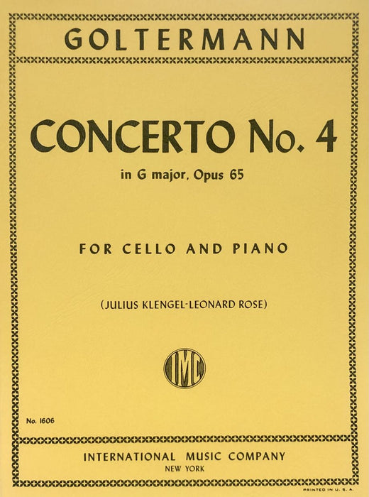 Concerto No.4 in G major Op. 65 - for Cello and Piano - Georg Goltermann - Cello IMC