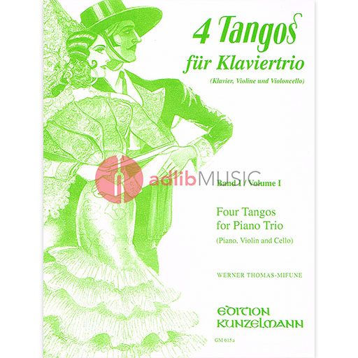 4 Tangos Volume 1 - Violin/Cello/Piano Accompaniment Kunzelmann GM615A