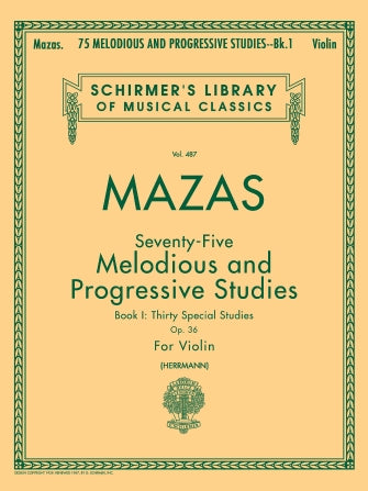 Mazas - Etudes Op36 Volume 1 LIB.487 - Violin Schirmer 50255250